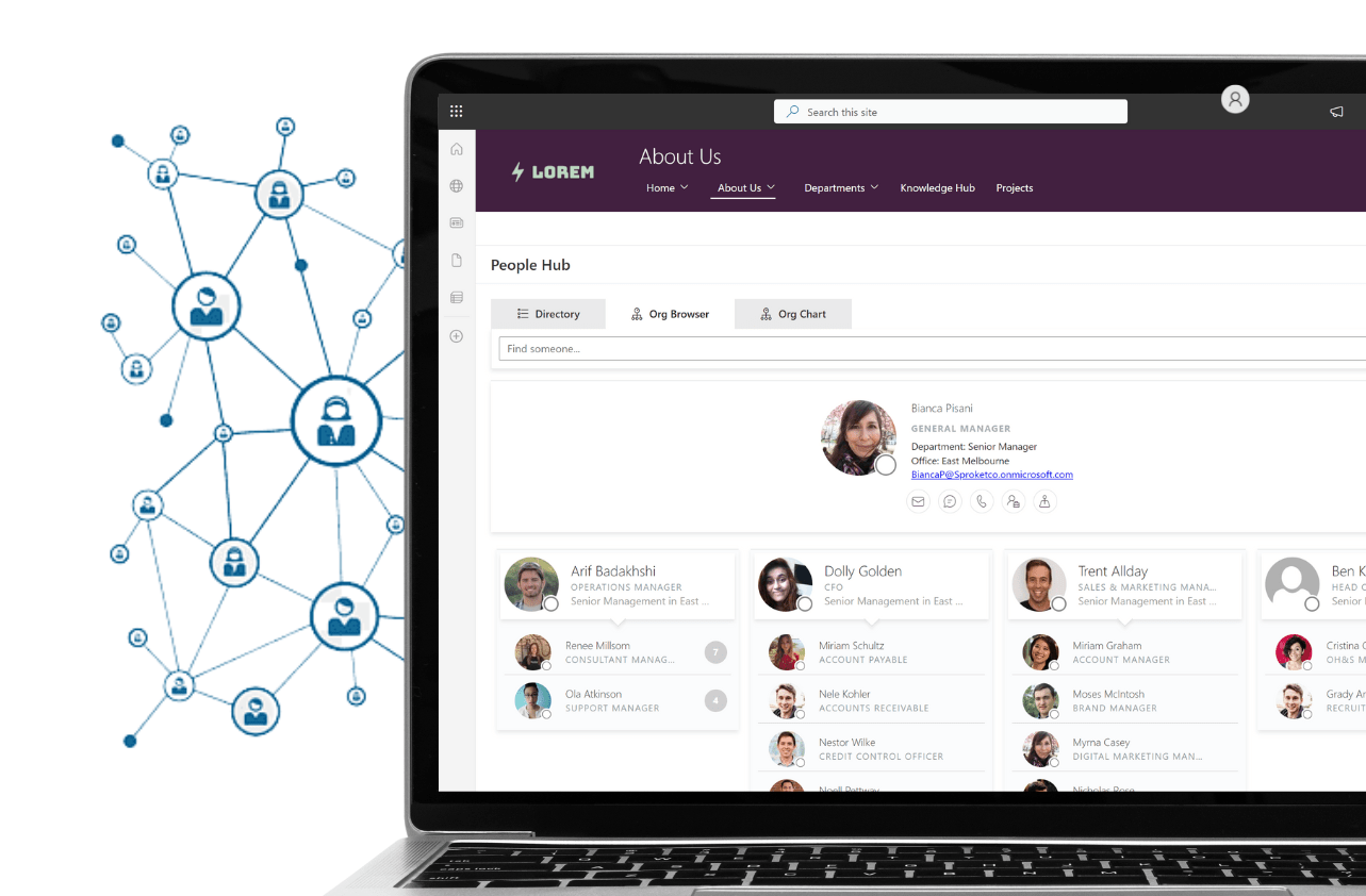 Interactive employee directory on sharepoint and microsoft 365