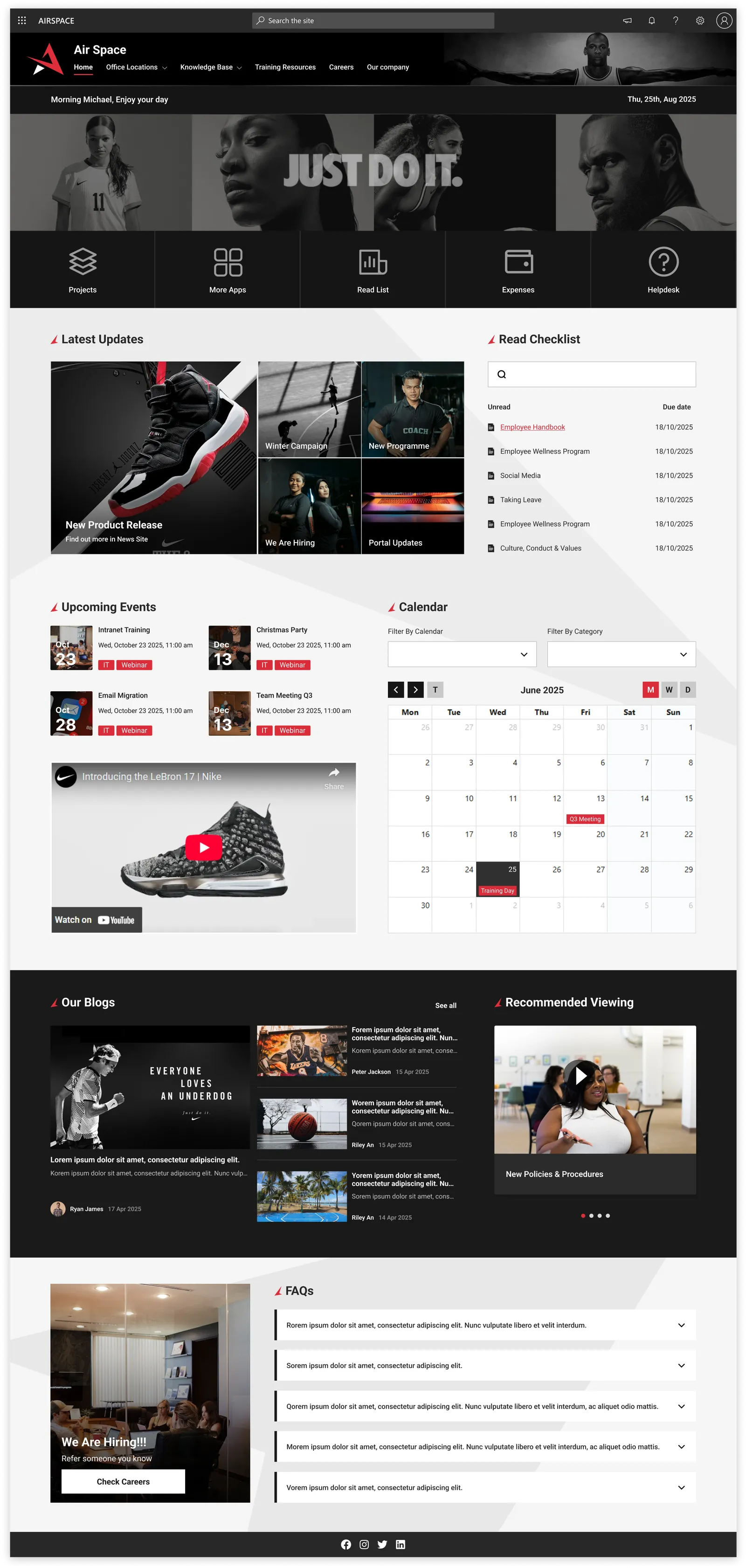 Modern SharePoint intranet design from Sope's Look Book
